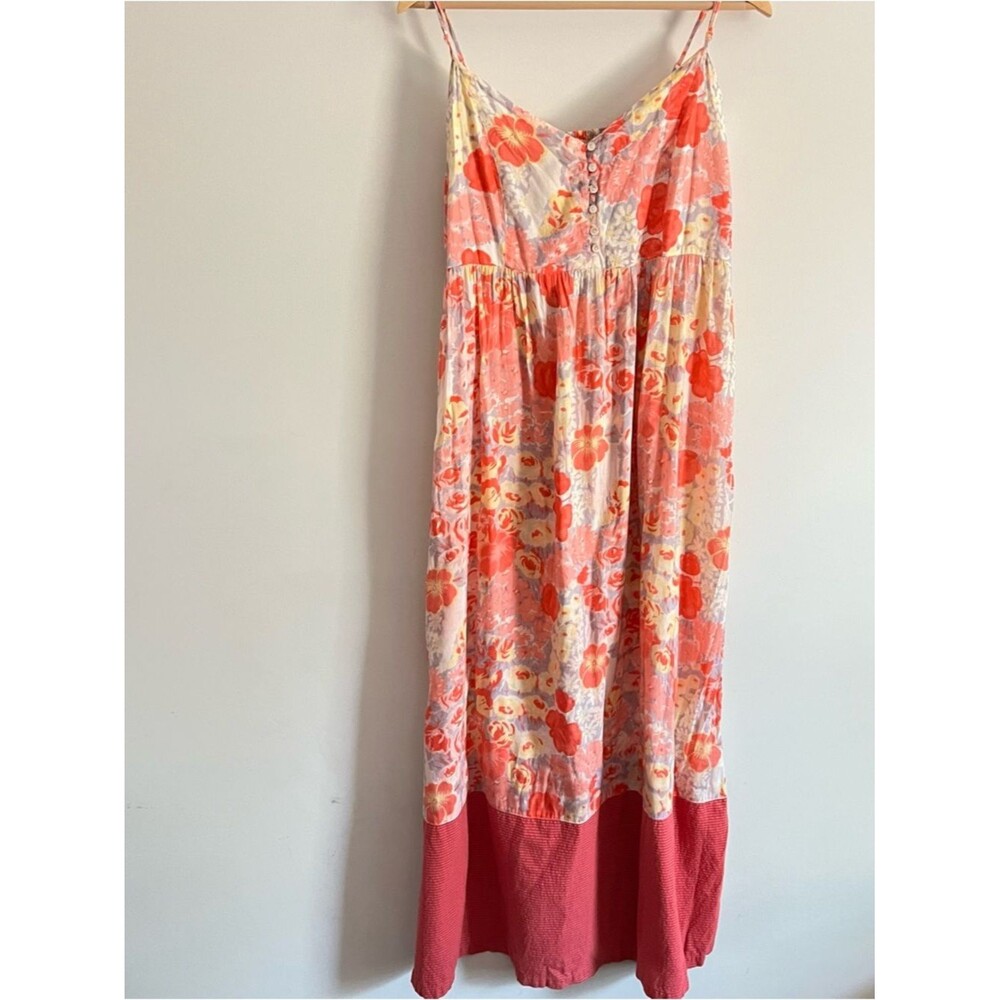 April Cornell Floral Boho Midi Dress 100% Cotton Size Medium Cottagecore - Picture 4 of 12